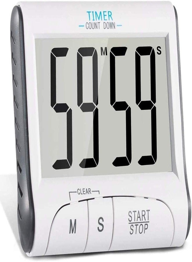 TASKHOUSE Digital Kitchen Timer with Large Display, Loud Alarm, Magnetic Back, Stand & Stopwatch for Cooking - Image 1